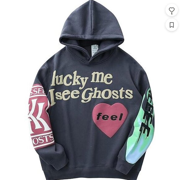 cactus plant flea market “lucky me i see ghosts” kanye west hoodie XL gray